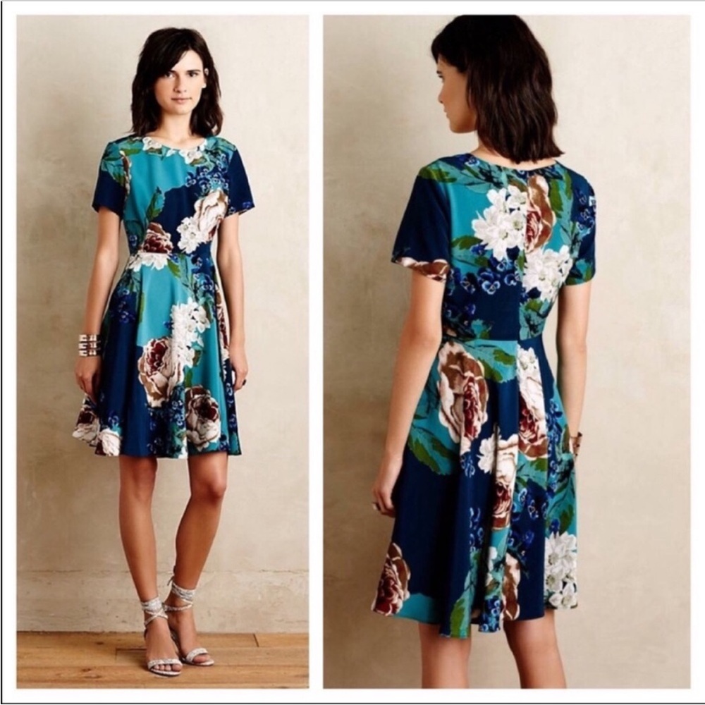 Anthropologie Corey Lynn Calter Paeonia Floral Dress size 4